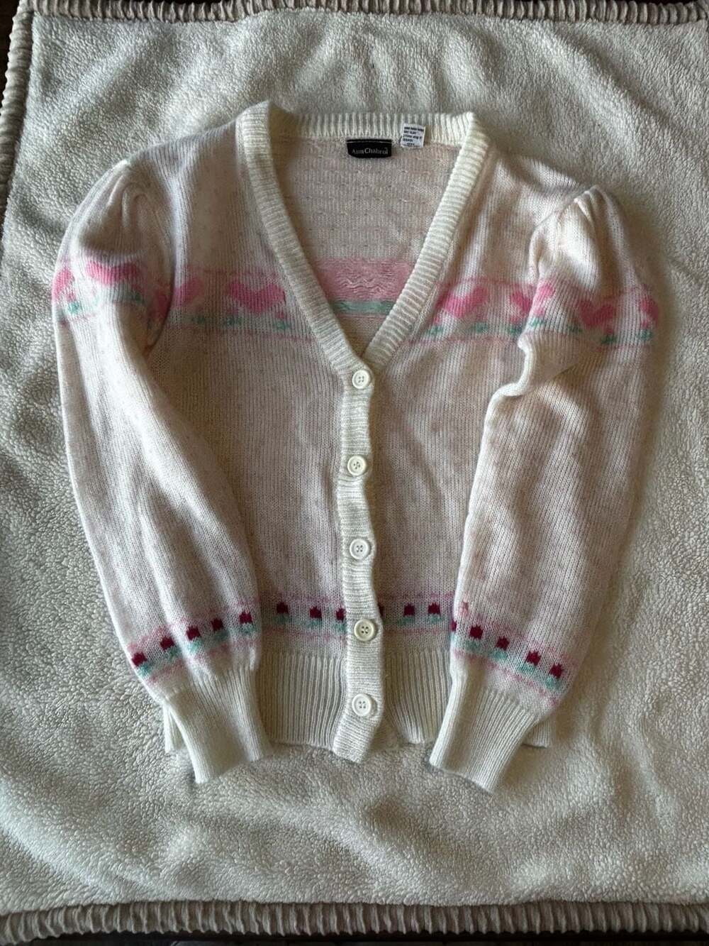 GrandmaCore Heart Ann Chabrol Cardigan Sweater